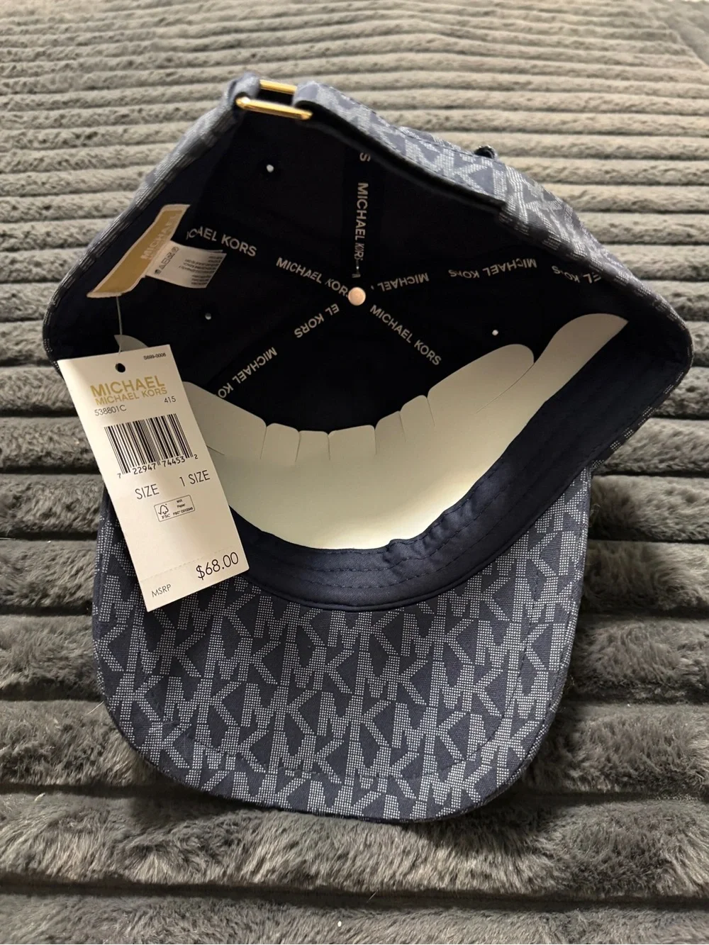 Michael Kors MK Monogram Baseball Cap in Gray